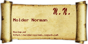 Molder Norman névjegykártya